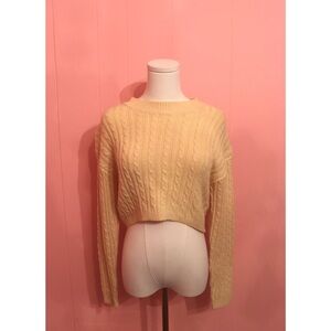 Cable Knit Yellow Sweater